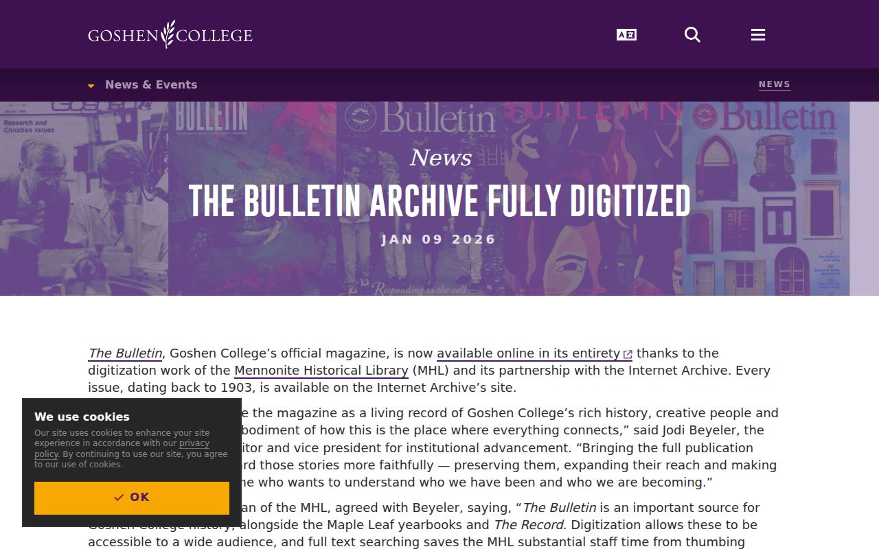Goshen city directory companion Bulletin archive digitized from 1903