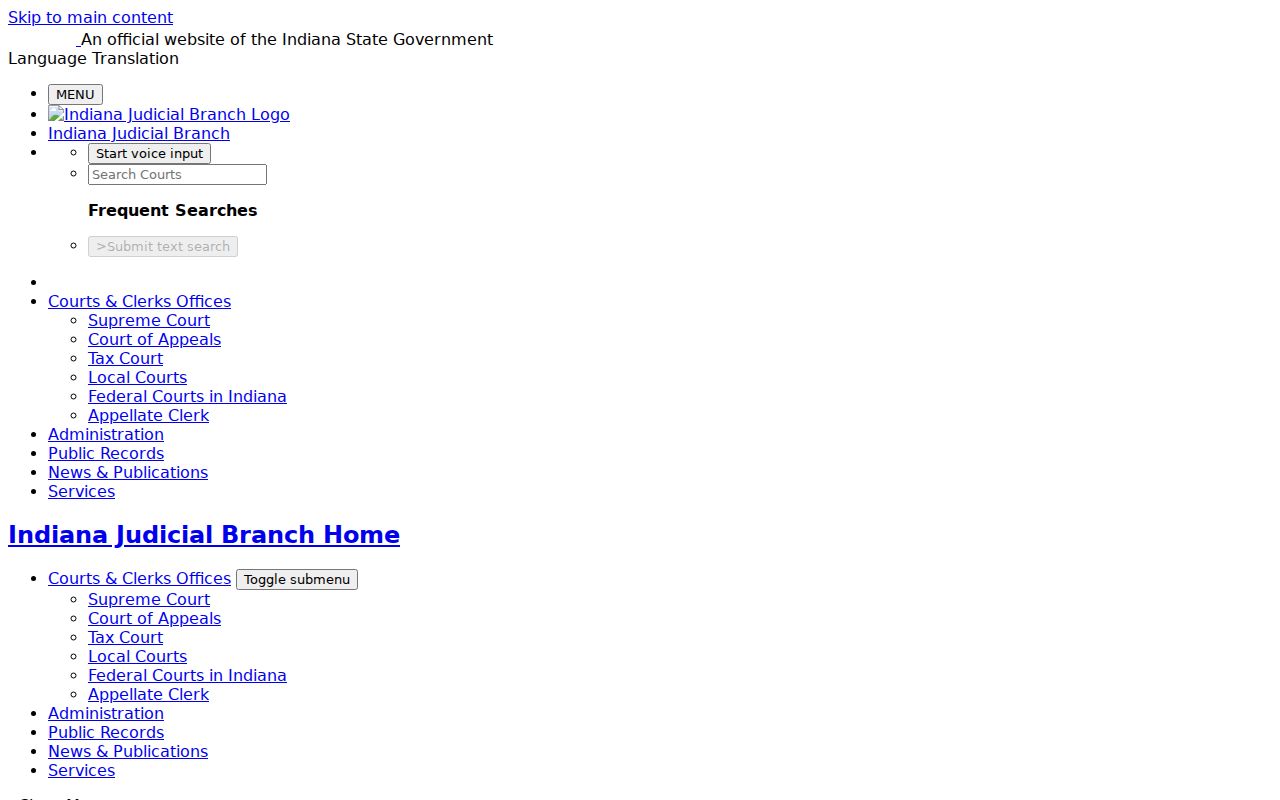 Indiana MyCase official name and case search tips for a Goshen resident lookup